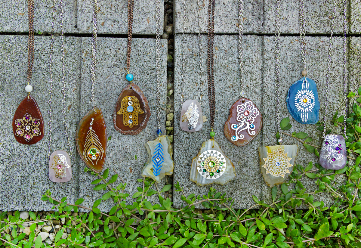 boho agate necklaces for coachella by Allison Beth Cooling
