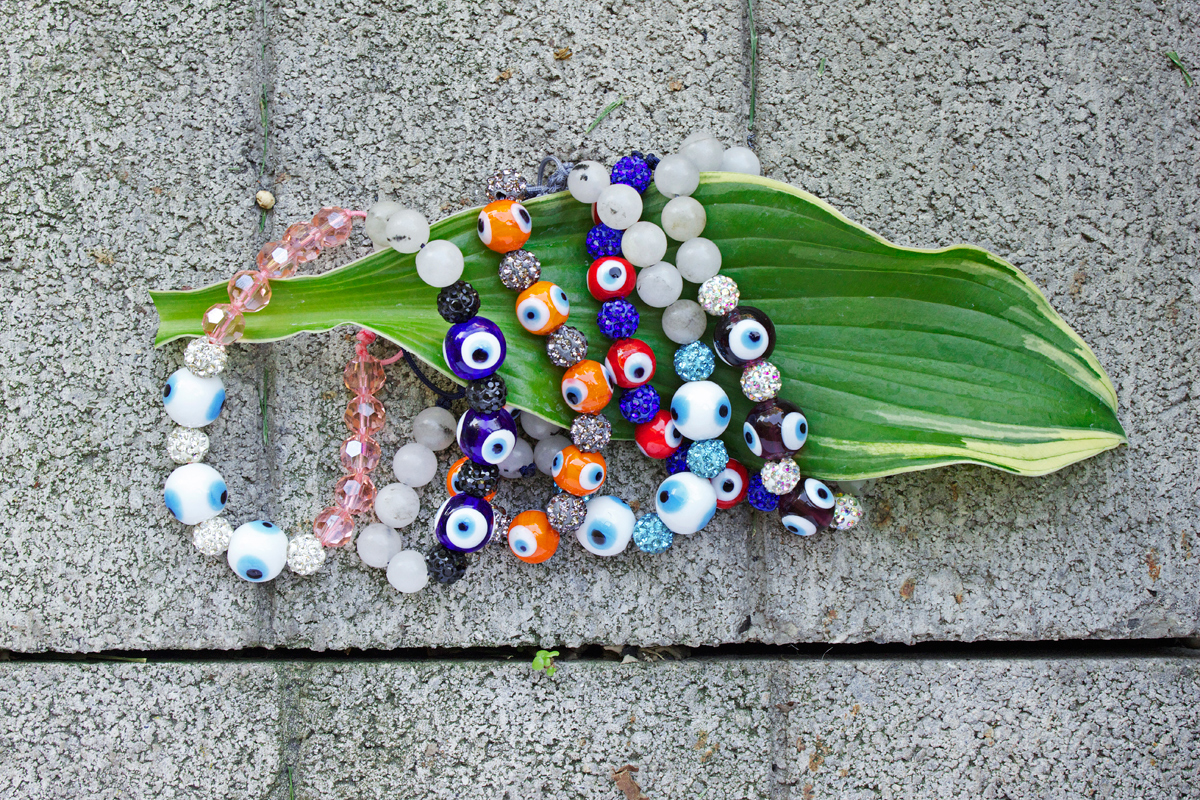 evil eye beaded bracelets by Allison Beth Cooling