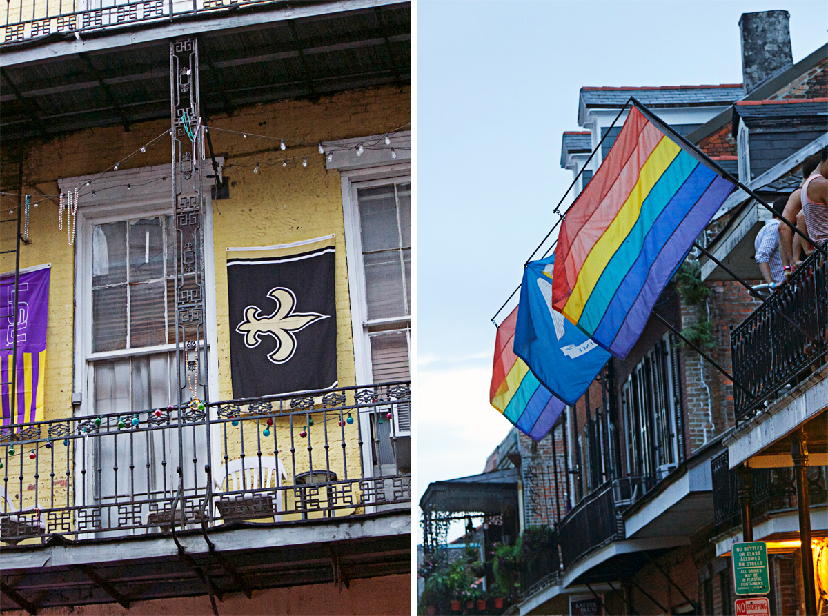 Bourbon Street rainbow flags -photo by Quiet Lion Creations