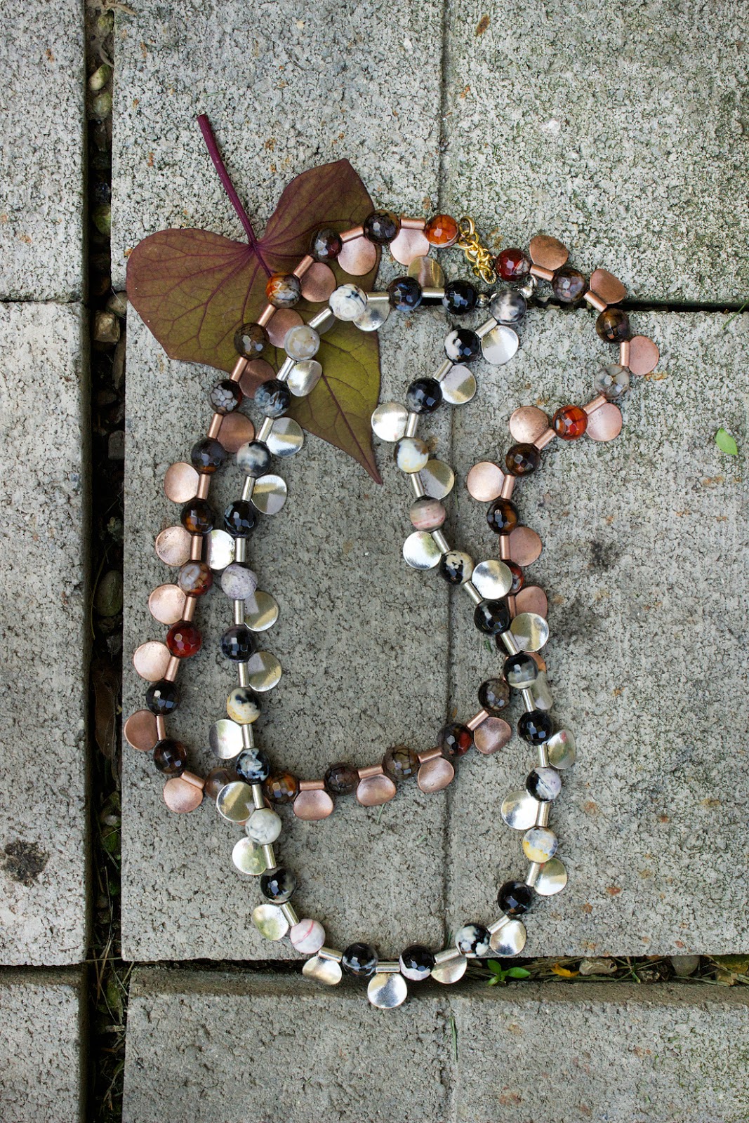 Metal waterfall necklace by Allison Beth Cooling