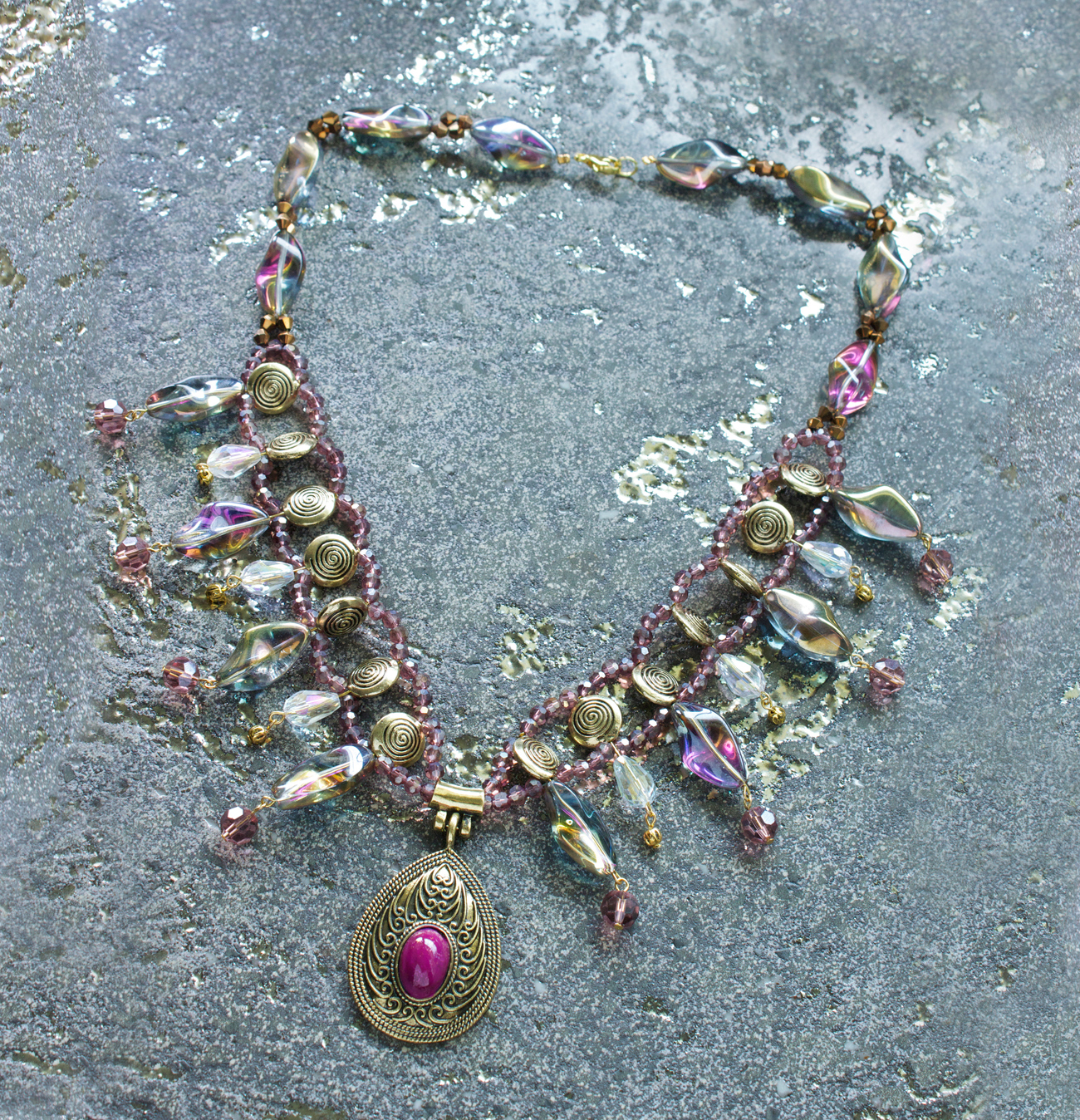 Bohemian rhapsody necklace diy - copyright Quiet Lion Creations, quietlioncreations.com