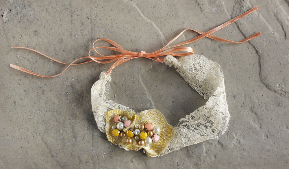 vintage lace headband diy by quiet lion creations
