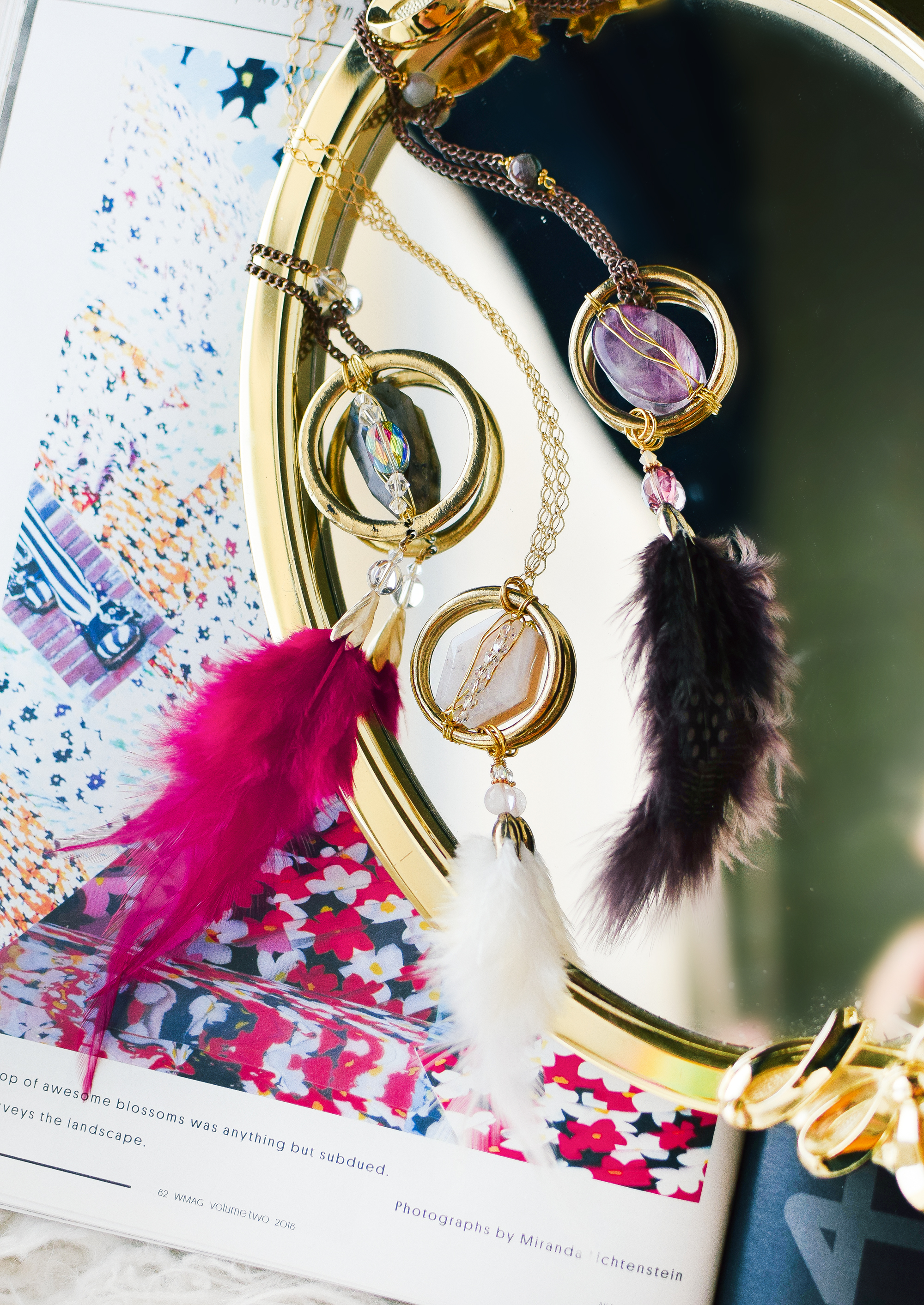 DIY Feather Daydream Necklaces by Quiet Lion Creations