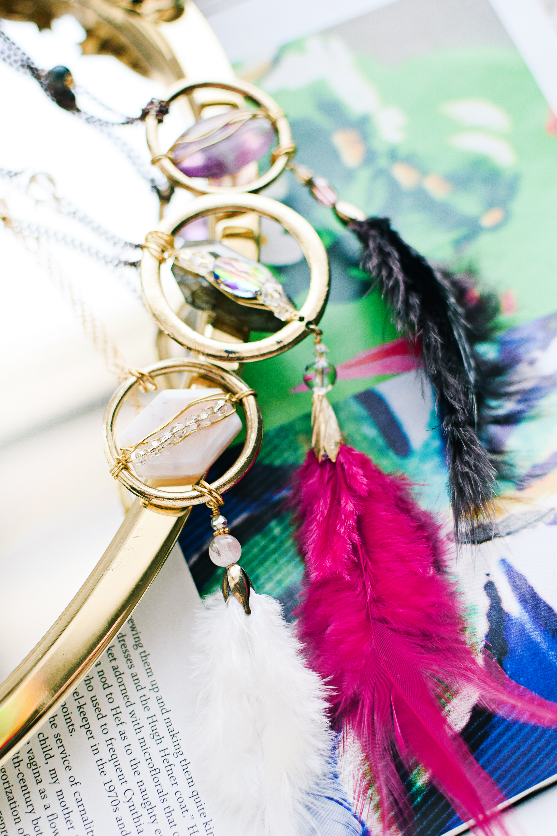 DIY Feather Daydream Necklaces by Quiet Lion Creations