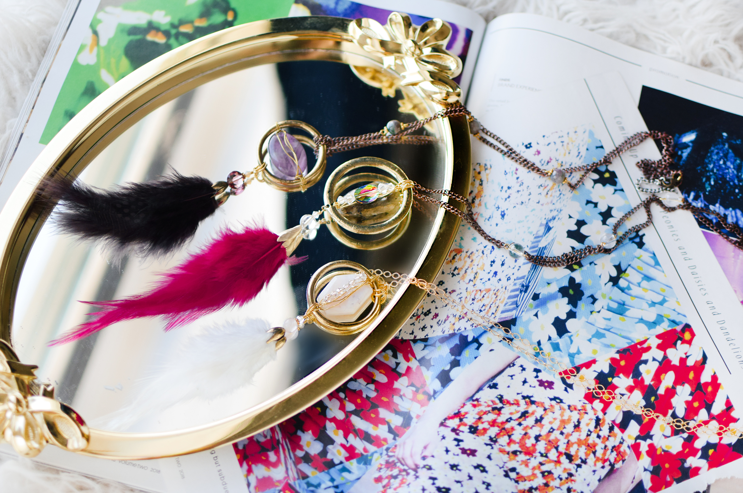 DIY Feather Daydream Necklaces by Quiet Lion Creations