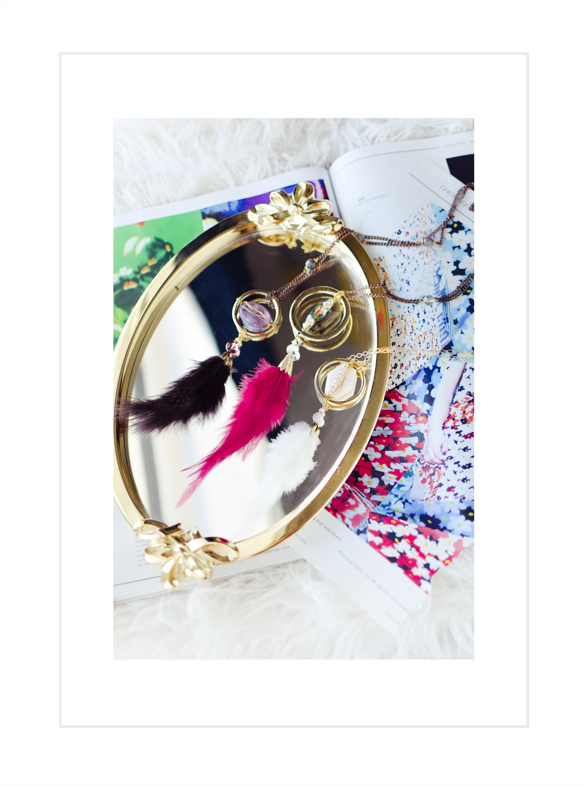 DIY Feather Daydream Necklaces by Quiet Lion Creations