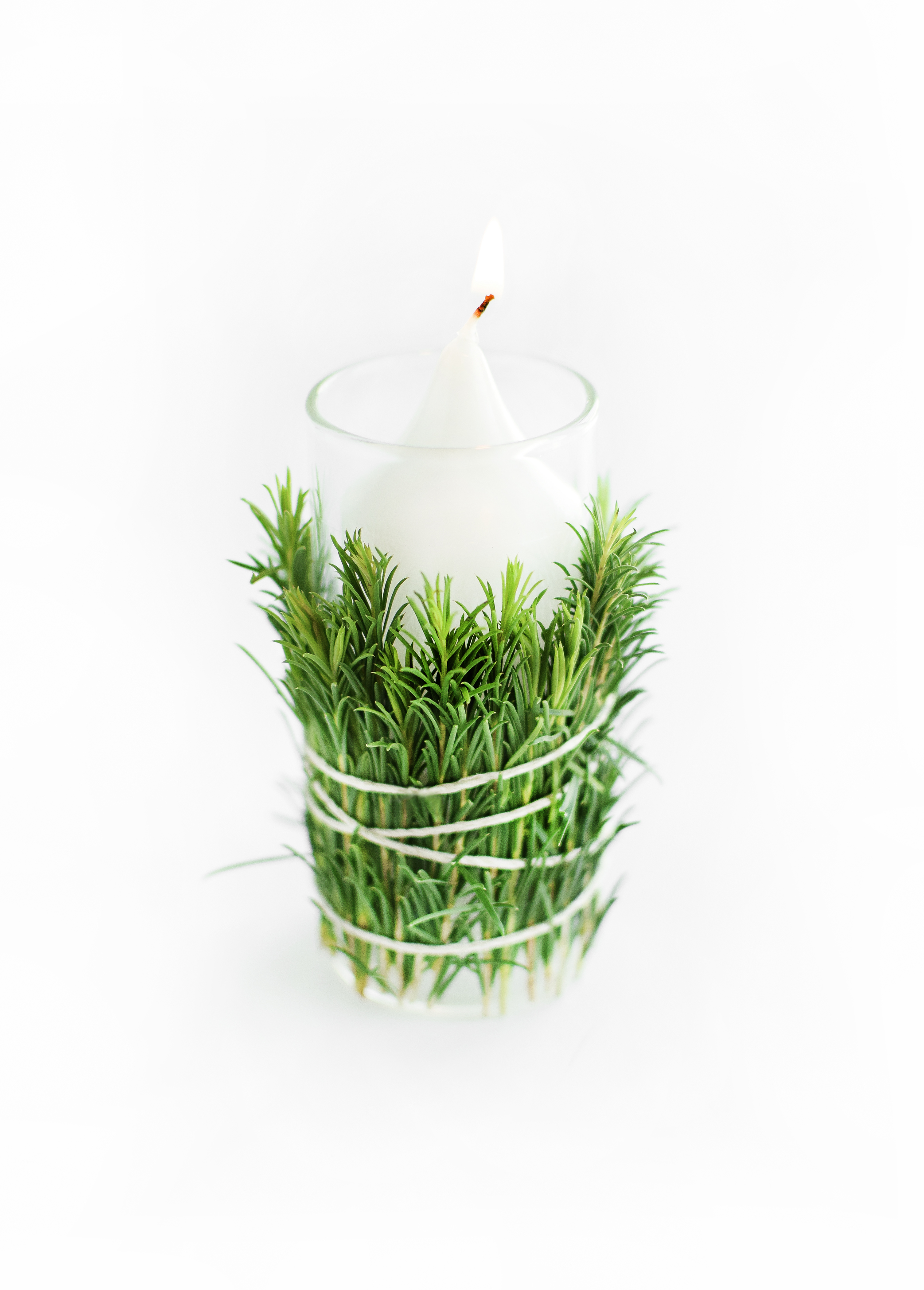DIY Greenery-Wrapped Votives